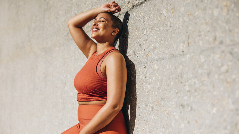 Woman smiling body positive