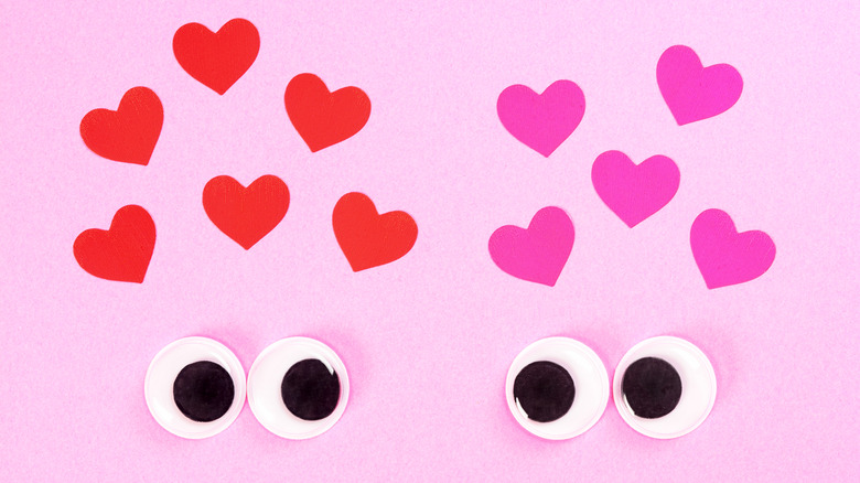 googly eyes and hearts
