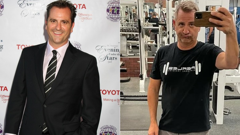 Side-by-side photos of Jim Sears posing