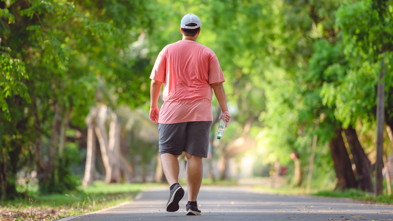 Man walking outside