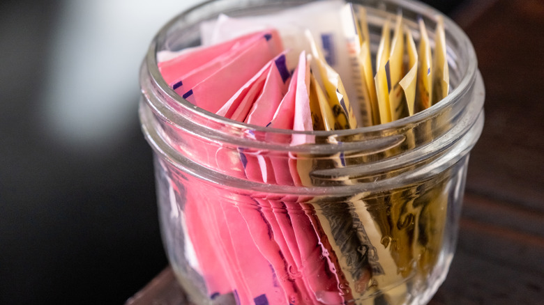 Jar of assorted artificial sweeteners