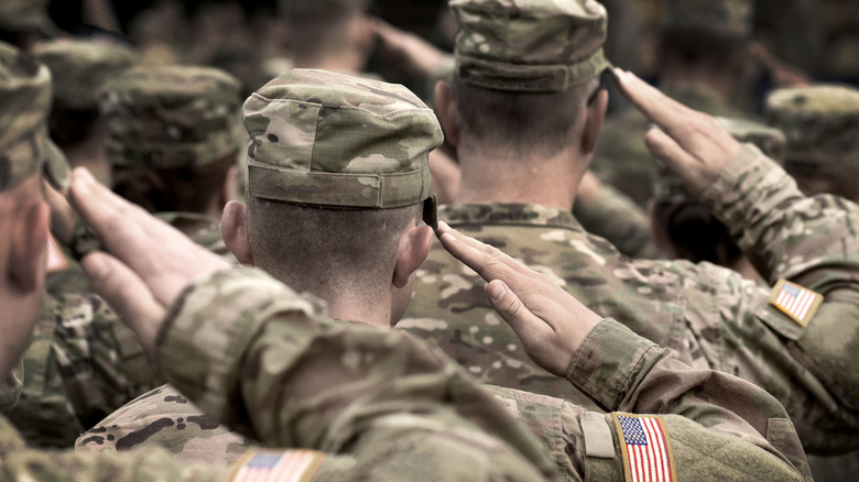 U.S. soldiers saluting