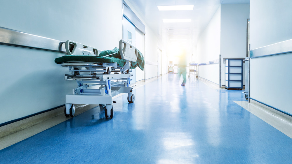 hospital bed in hallway