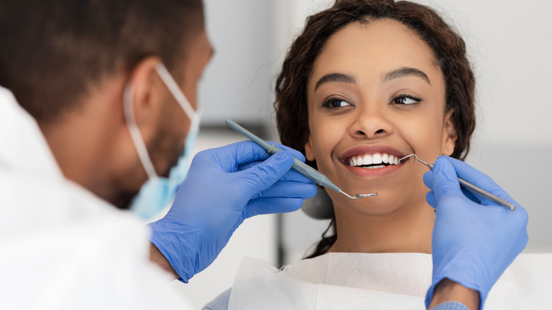 woman at dental checkup