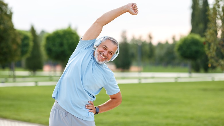 Man working out happy