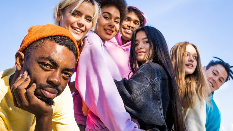 group of multi-cultural teens