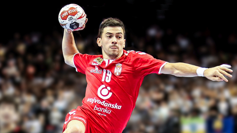 Man playing handball