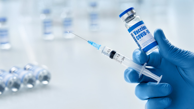 COVID-19 vaccine in syringe 