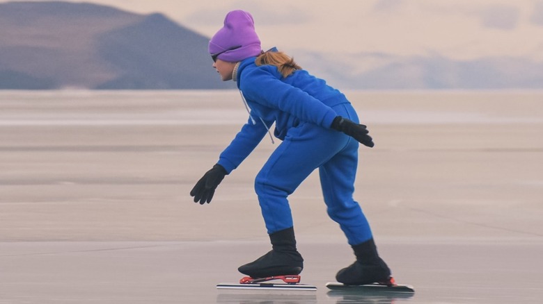 woman ice skating