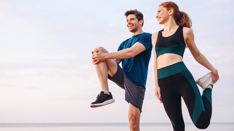 couple stretching