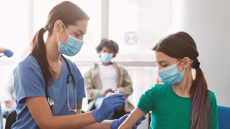 Child getting vaccinated