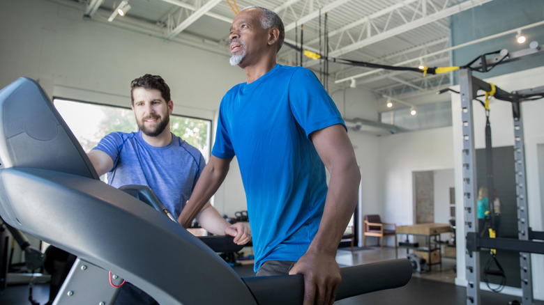 Older man on treadmill