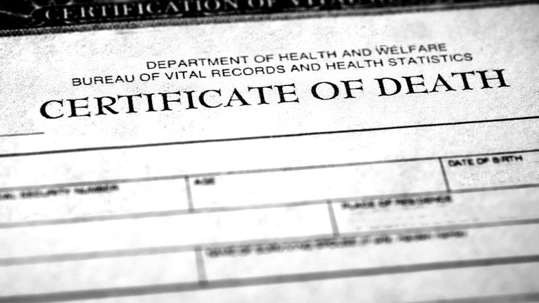 death certificate