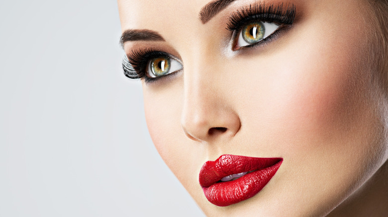 woman with full makeup