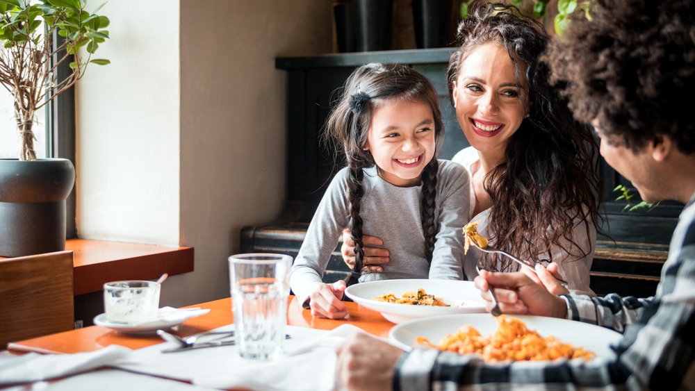 family eating meal