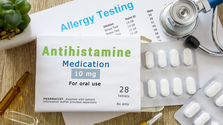 Antihistamine medication and allergy testing paperwork