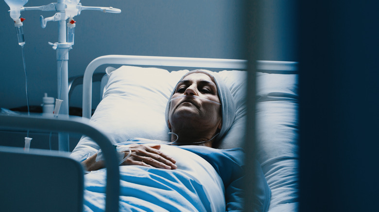 Patient in hospital bed