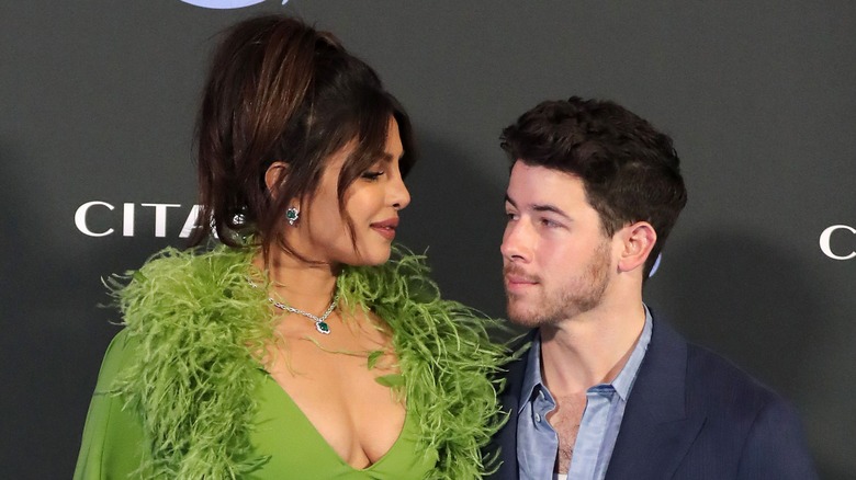 Priyanka Chopra and Nick Jonas gazing at each other