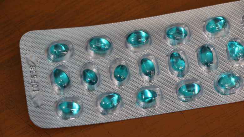 Foil pack of benzonatate cough medicine