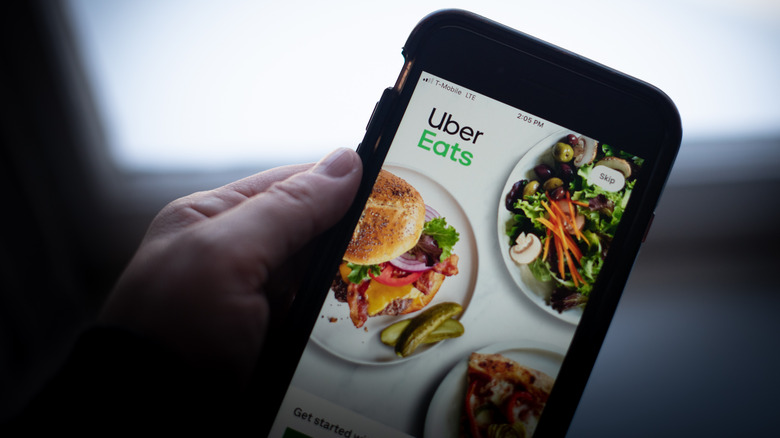 Uber Eats app on smart phone