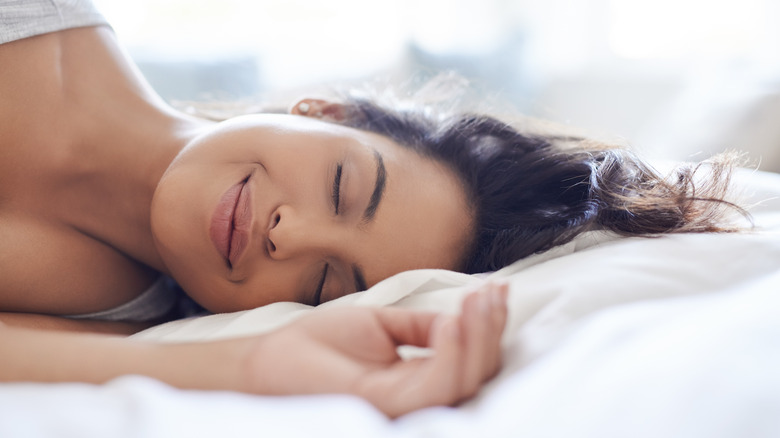 Person smiling in sleep