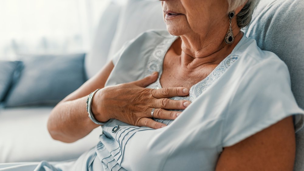 woman with chest pain