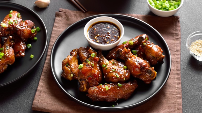 Plate of chicken wings