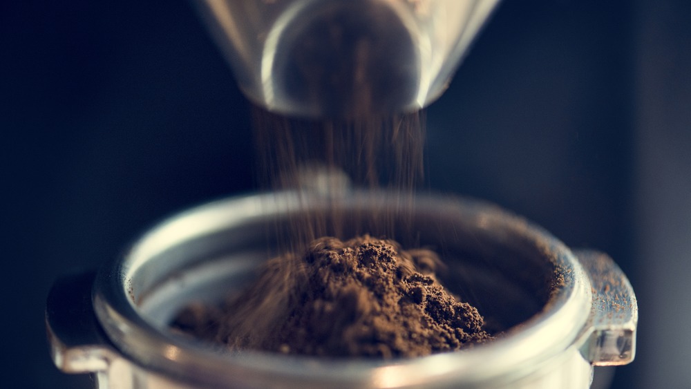 Closeup of freshly ground coffee