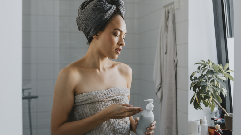 Woman post-shower