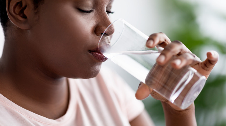 woman drinking water 