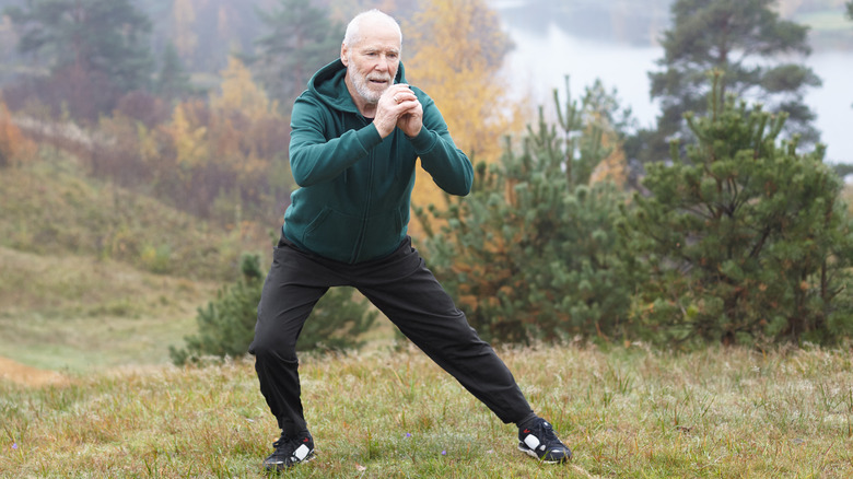 man performing lateral exercise