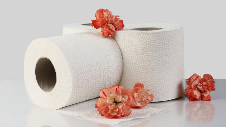 toilet paper with flowers