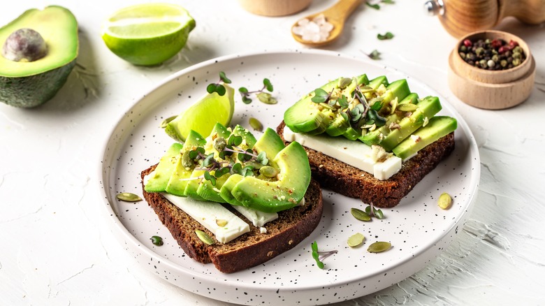 avocado toast with sprouts