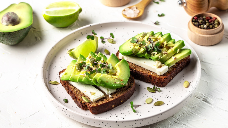 avocado toast with sprouts