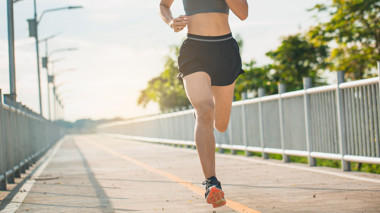 A runner taking a step