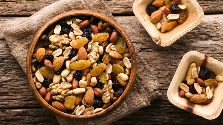 A bowl of healthy trail mix