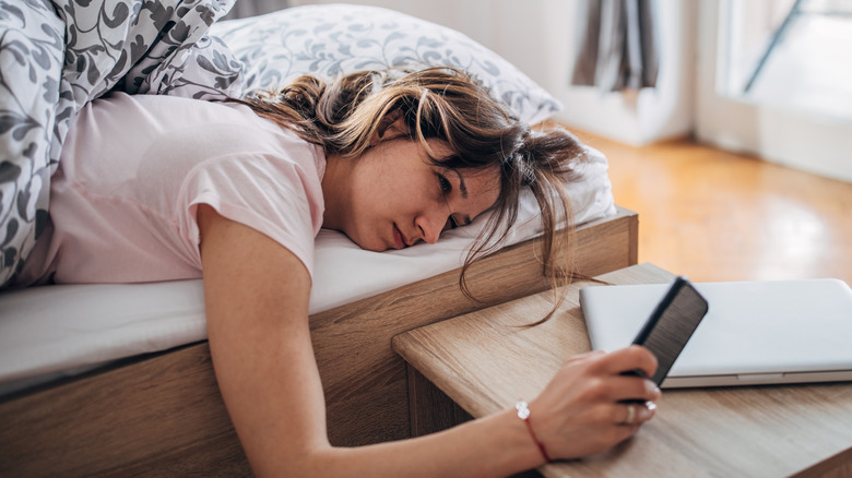 Woman waking up