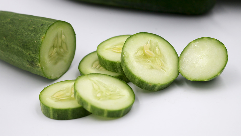 chopped cucumbers