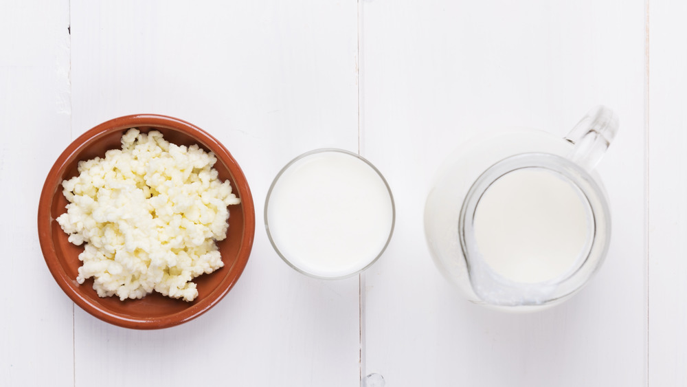 Homemade kefir in glass