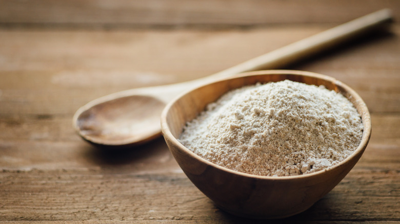 A bowl of ground oats