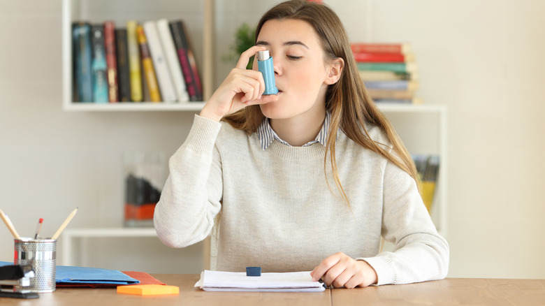 women using inhaler