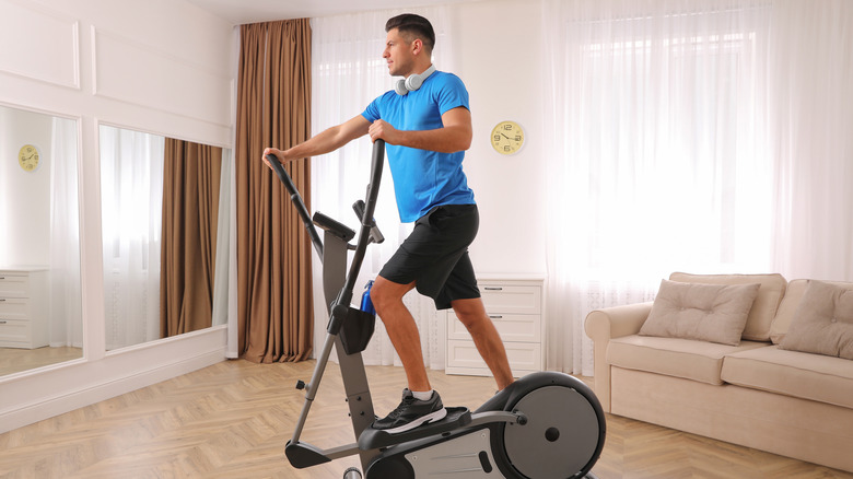 man on elliptical