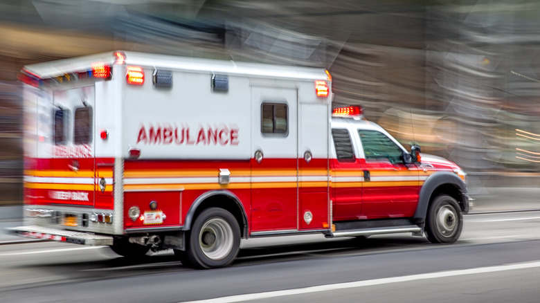 Ambulance speeding on highway