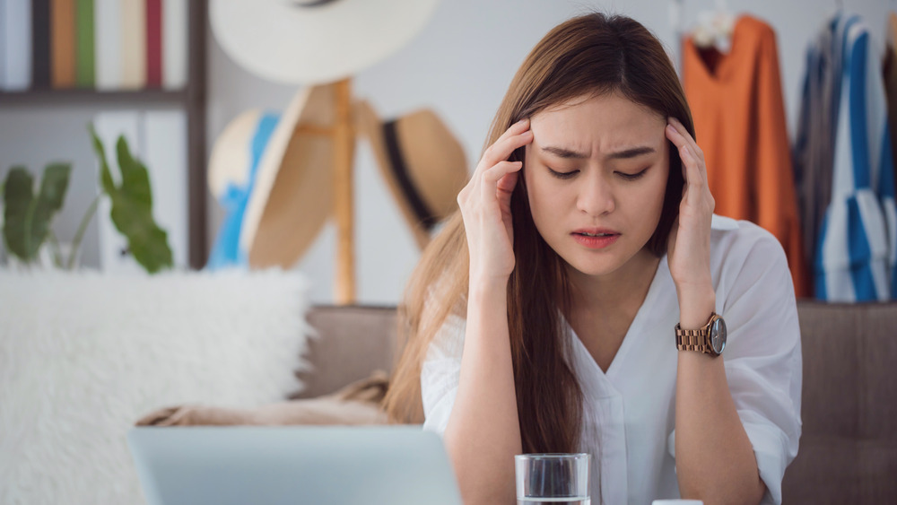 Woman with a headache