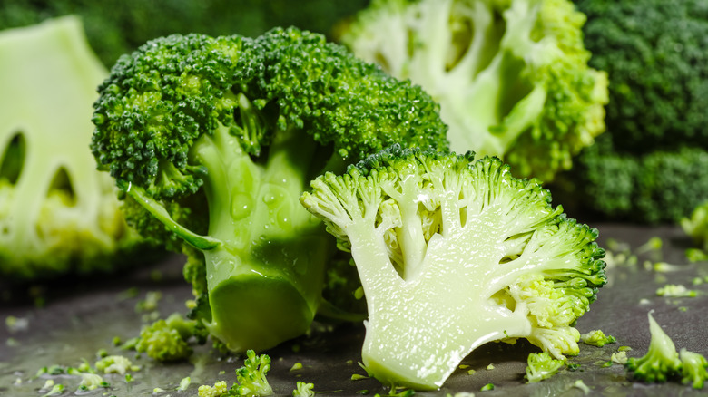 Fresh chopped broccoli