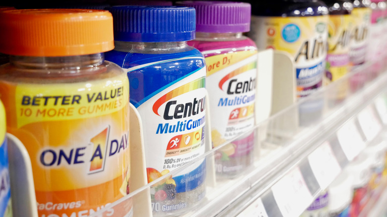 multivitamins on a shelf