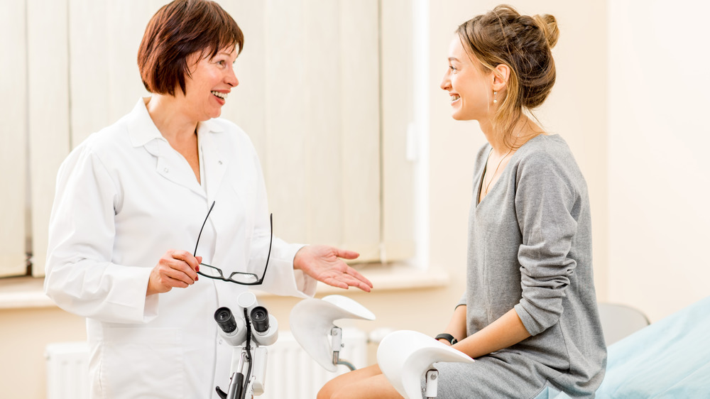 gynecologist speaking with patient