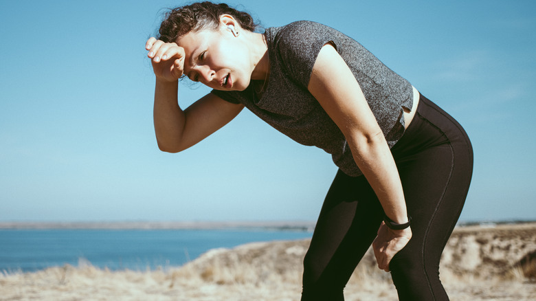 woman tired from workout