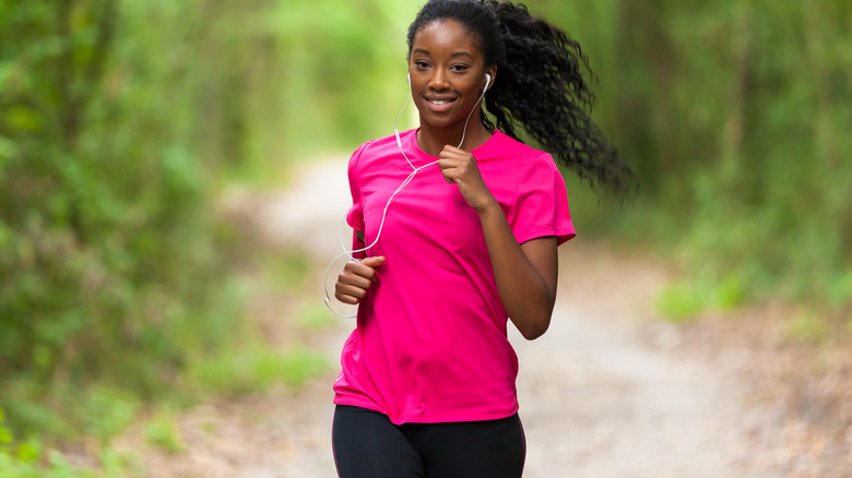 woman running outside