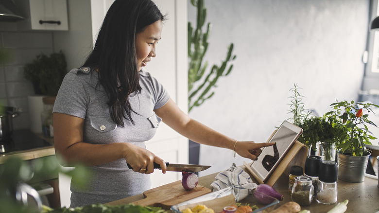 Woman making a healthy meal